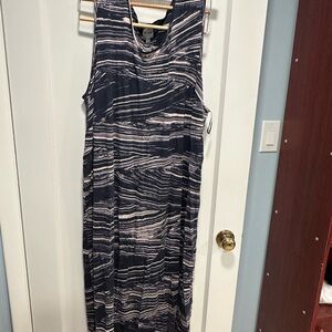 Elegant Navy Striped Dress